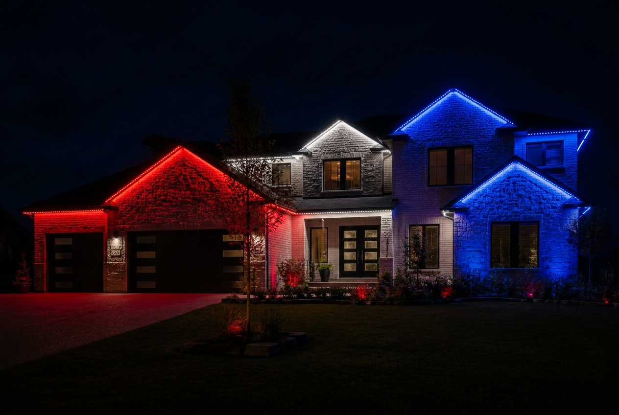 Home lit with Firefly Independence Day